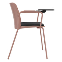 POLYTONE-L visitor and conference chair with folding table, color antique pink