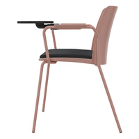 POLYTONE-L visitor and conference chair with folding table, color antique pink