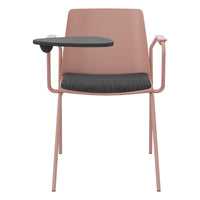 POLYTONE-L visitor and conference chair with folding table, color antique pink