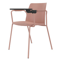 POLYTONE-L visitor and conference chair with folding table, color antique pink