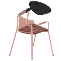 POLYTONE-L visitor and conference chair with folding table, color antique pink