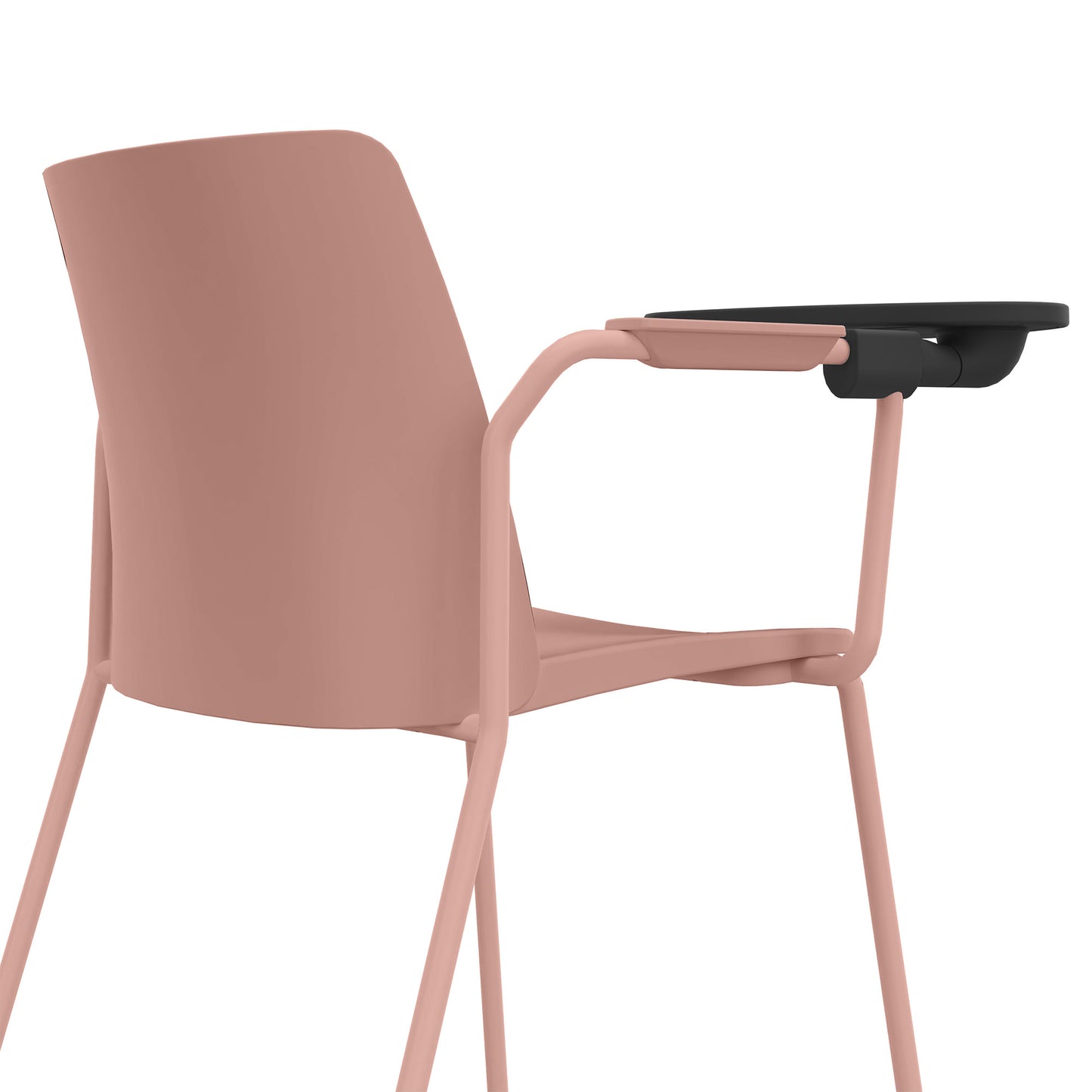 POLYTONE-L visitor and conference chair with folding table, color antique pink