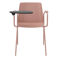 POLYTONE-L visitor and conference chair with folding table, color antique pink