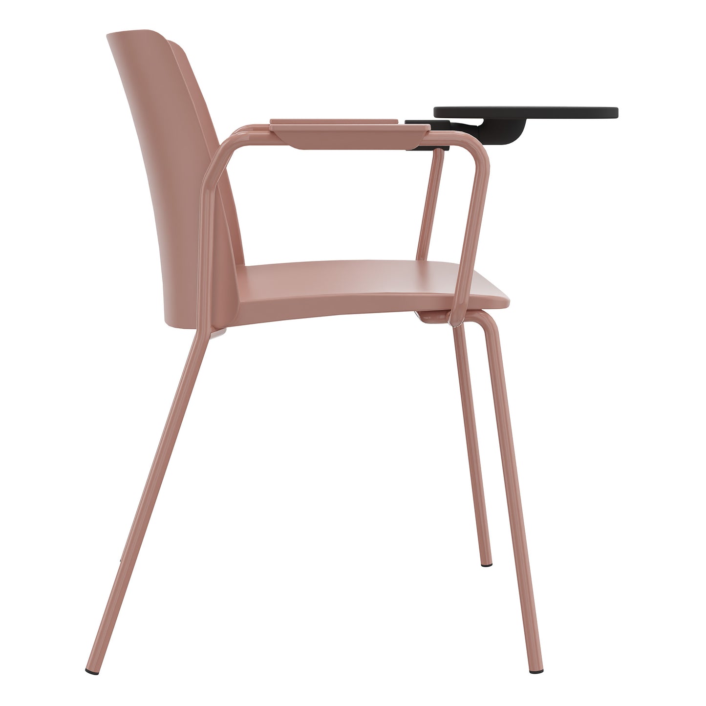 POLYTONE-L visitor and conference chair with folding table, color antique pink