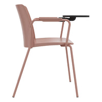 POLYTONE-L visitor and conference chair with folding table, color antique pink