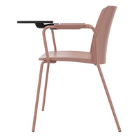 POLYTONE-L visitor and conference chair with folding table, color antique pink