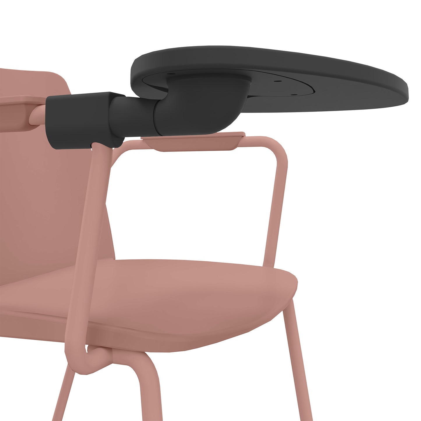 POLYTONE-L visitor and conference chair with folding table, color antique pink