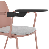 POLYTONE-L visitor and conference chair with folding table, color antique pink