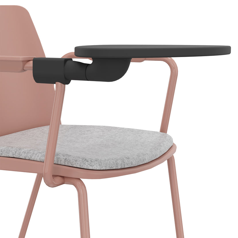 POLYTONE-L Besucher- und Konferenzstuhl mit Klapptisch, Farbe Altrosa