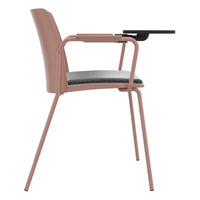 POLYTONE-L visitor and conference chair with folding table, color antique pink