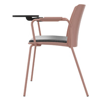 POLYTONE-L visitor and conference chair with folding table, color antique pink