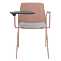 POLYTONE-L visitor and conference chair with folding table, color antique pink