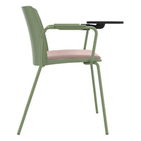 POLYTONE-L visitor and conference chair with folding table, color avocado green