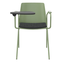 POLYTONE-L visitor and conference chair with folding table, color avocado green