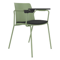 POLYTONE-L visitor and conference chair with folding table, color avocado green