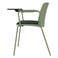 POLYTONE-L visitor and conference chair with folding table, color avocado green