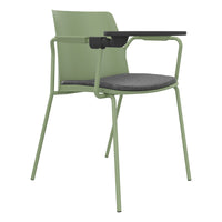 POLYTONE-L visitor and conference chair with folding table, color avocado green