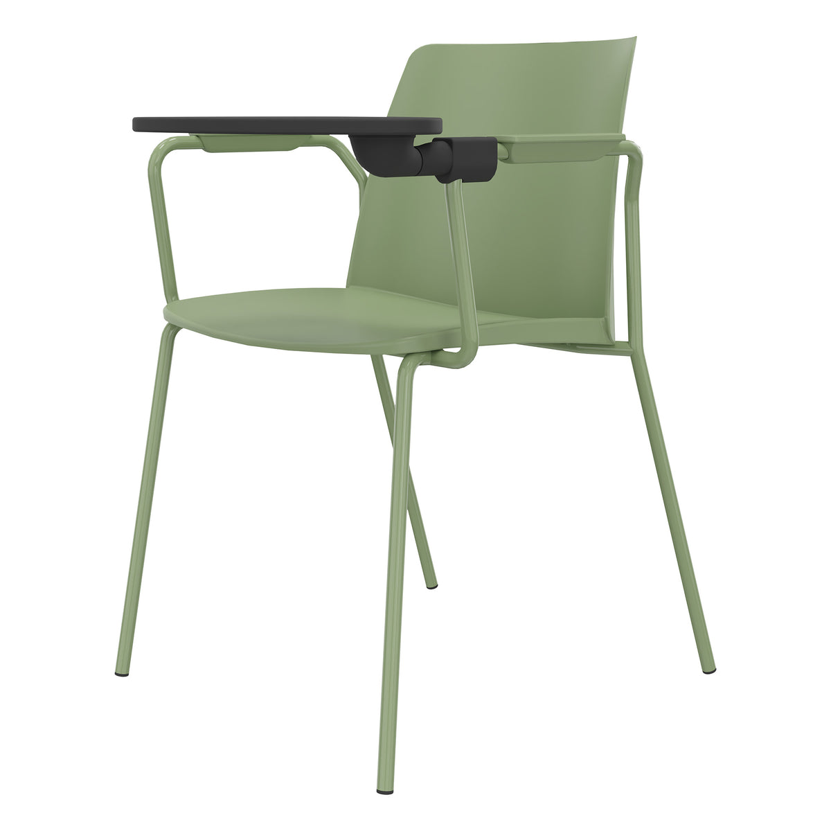 POLYTONE-L visitor and conference chair with folding table, color avocadrün - 5 Lightbox Main Image