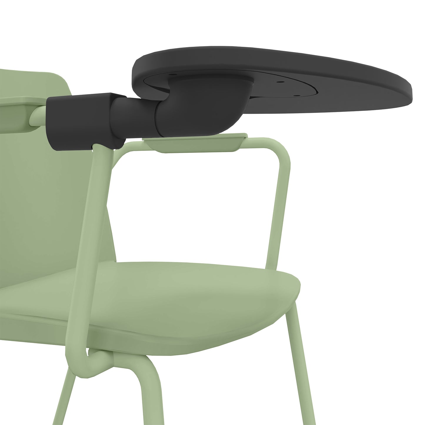 POLYTONE-L visitor and conference chair with folding table, color avocado green