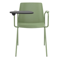 POLYTONE-L visitor and conference chair with folding table, color avocado green