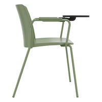 POLYTONE-L visitor and conference chair with folding table, color avocado green