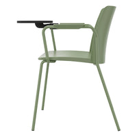 POLYTONE-L visitor and conference chair with folding table, color avocado green