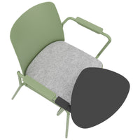 POLYTONE-L visitor and conference chair with folding table, color avocado green