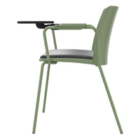 POLYTONE-L visitor and conference chair with folding table, color avocado green