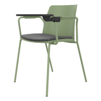 POLYTONE-L visitor and conference chair with folding table, color avocado green