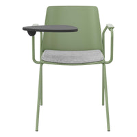 POLYTONE-L visitor and conference chair with folding table, color avocado green