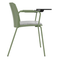 POLYTONE-L visitor and conference chair with folding table, color avocado green