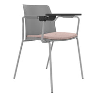 POLYTONE-L visitor and conference chair with folding table, color gray