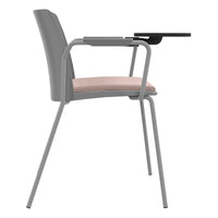 POLYTONE-L visitor and conference chair with folding table, color gray