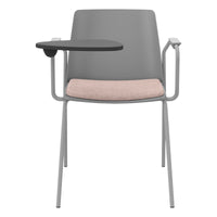 POLYTONE-L visitor and conference chair with folding table, color gray