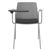 POLYTONE-L visitor and conference chair with folding table, color gray