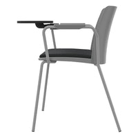 POLYTONE-L visitor and conference chair with folding table, color gray