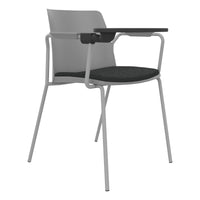 POLYTONE-L visitor and conference chair with folding table, color gray