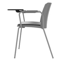 POLYTONE-L visitor and conference chair with folding table, color gray