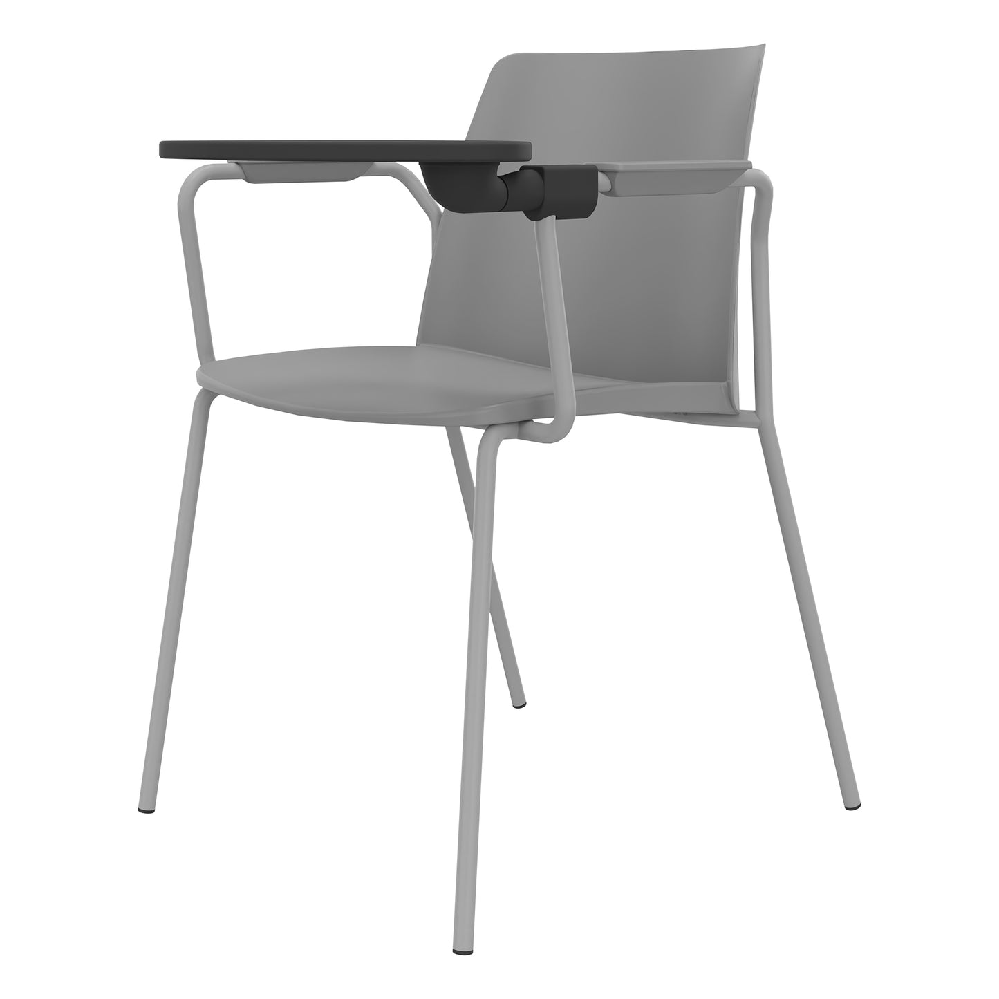 POLYTONE-L visitor and conference chair with folding table, color gray