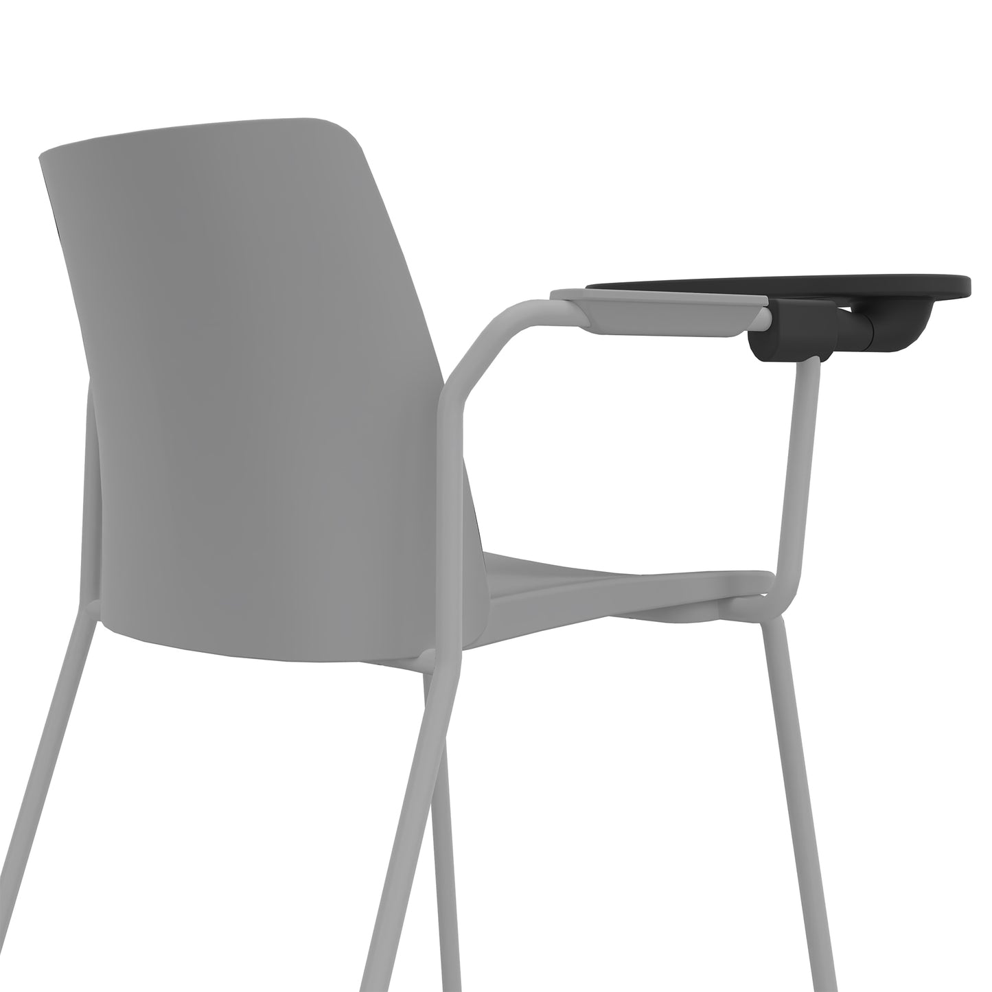 POLYTONE-L visitor and conference chair with folding table, color gray