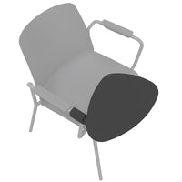 POLYTONE-L visitor and conference chair with folding table, color gray