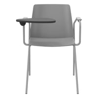 POLYTONE-L visitor and conference chair with folding table, color gray