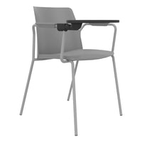 POLYTONE-L visitor and conference chair with folding table, color gray