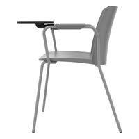 POLYTONE-L visitor and conference chair with folding table, color gray