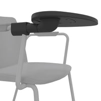 POLYTONE-L visitor and conference chair with folding table, color gray