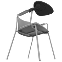 POLYTONE-L visitor and conference chair with folding table, color gray