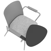 POLYTONE-L visitor and conference chair with folding table, color gray