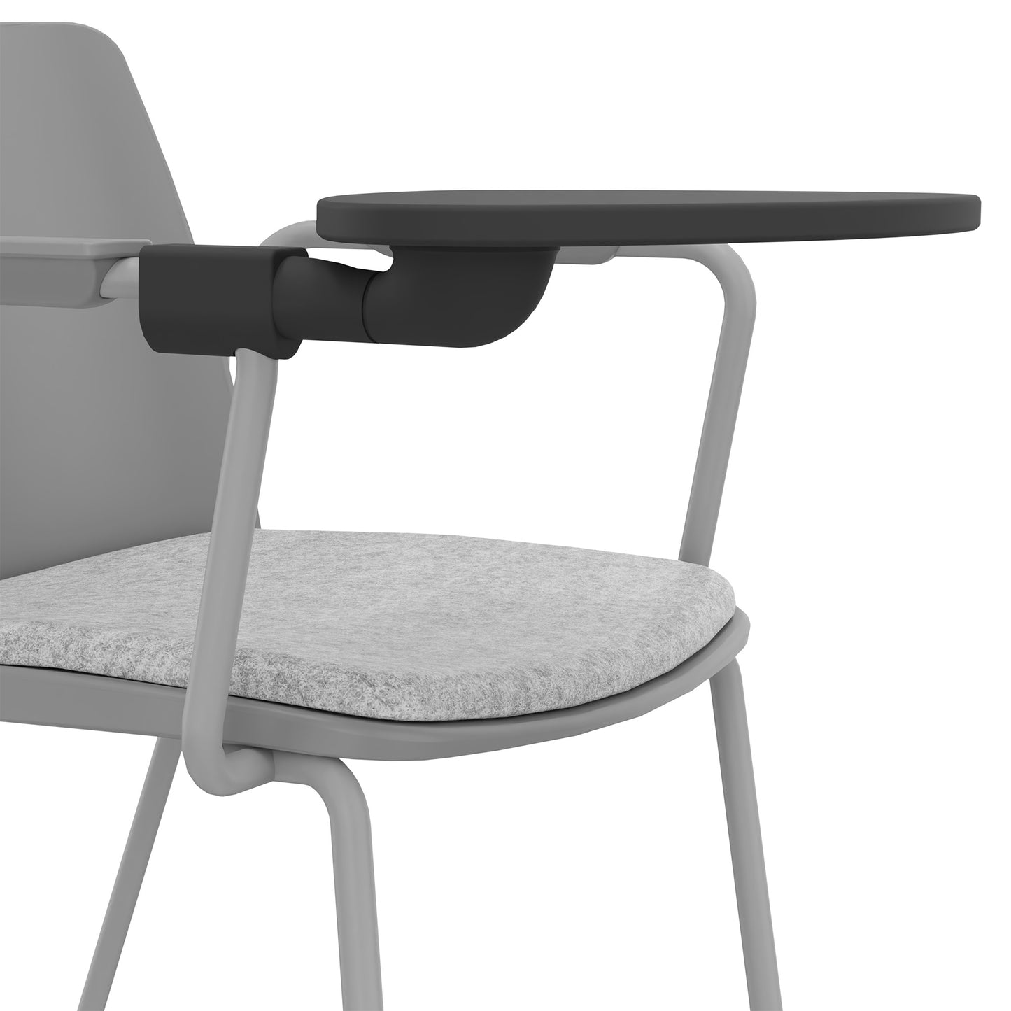 POLYTONE-L visitor and conference chair with folding table, color gray