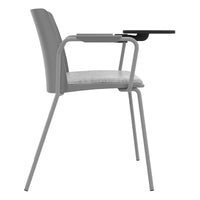 POLYTONE-L visitor and conference chair with folding table, color gray