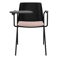 POLYTONE-L visitor and conference chair with folding table, color black